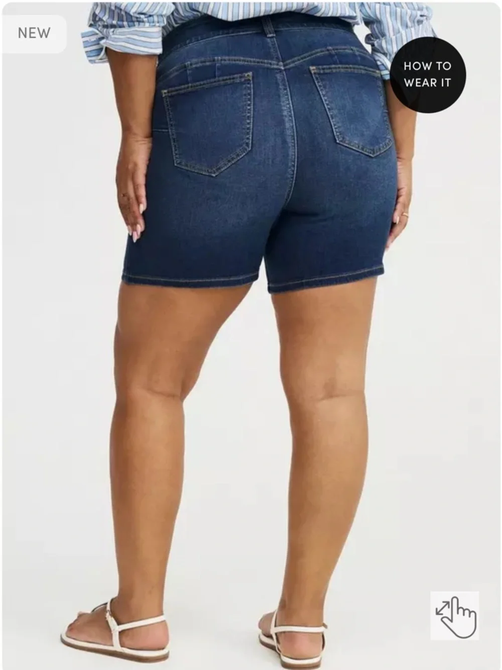 TORRID 5” Bombshell High Rise Short Stretch Denim Dark Wash Hydrosphere 22 - Picture 2 of 10